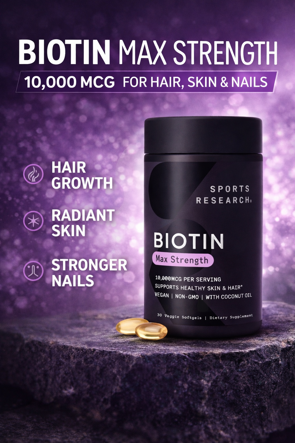 Biotina Ultra Fuerza 10.000 mcg + E-book GRATIS